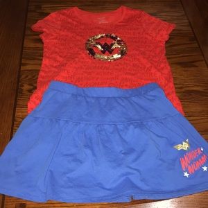 Girl’s Wonder Woman Skort Set Size XL(14/16)